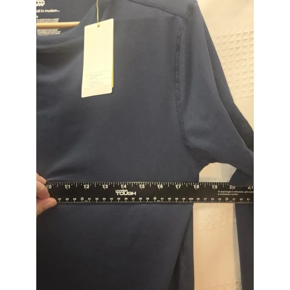 All In Motion Mens Shirt Long Sleeve Size Small Blue Casual Basic Crew Neck 6836 - Picture 3 of 6